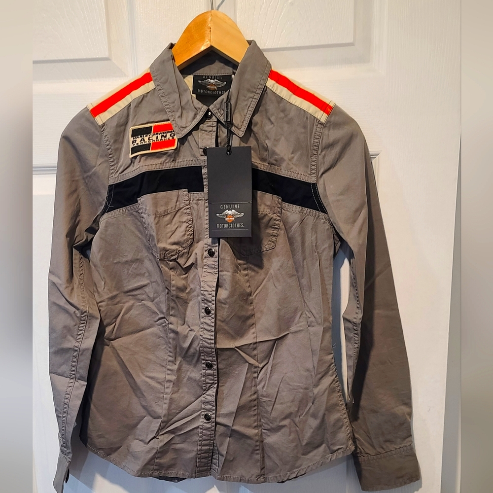 BRAND NEW Harley-Davidson Womens Grey Mechanic shirt